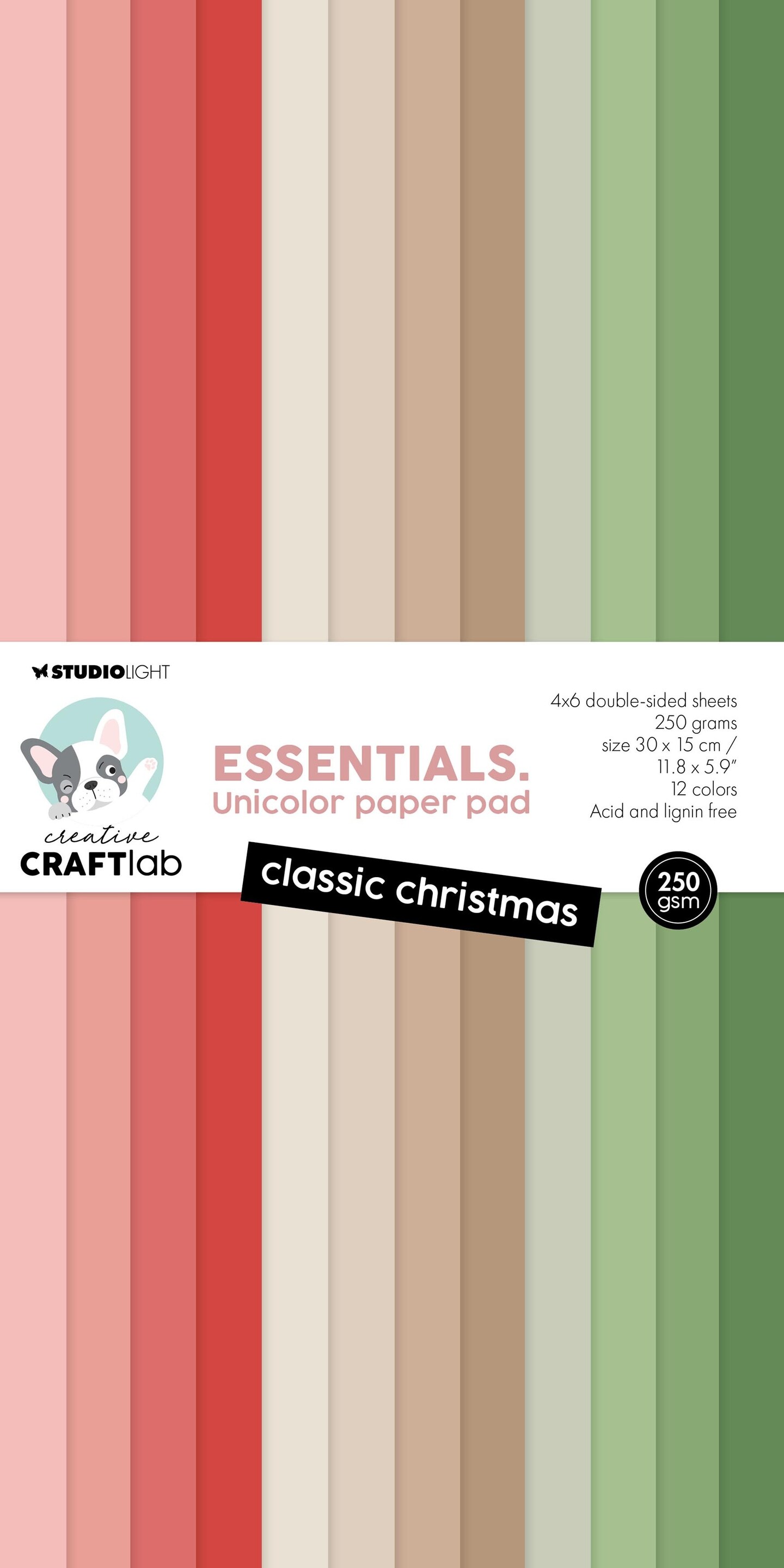 Studio Light Unicolor Essentials Paper Pad 11.8"X5.9" 24/Pkg-Nr. 221 ...