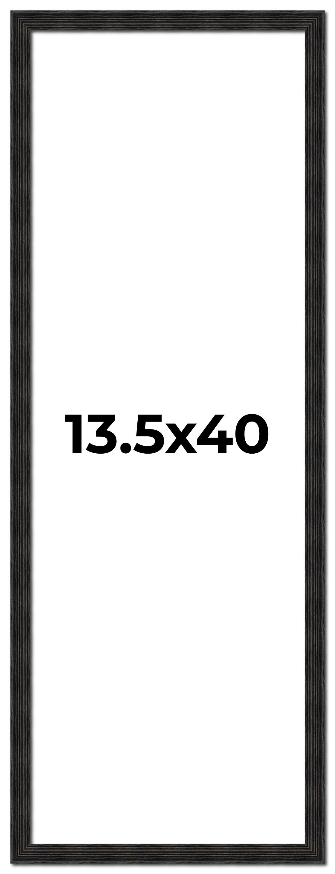 13.5x40 Thin Barnwood Picture Frame with UV-Resistant Acrylic & Acid Free Backing, Available in 2 Paint Finishes - Grey and Black