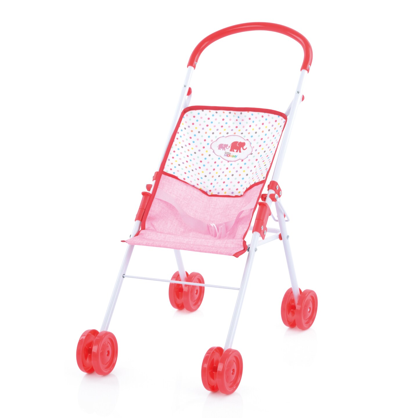 Little Mommy Doll Travel Stroller (D82489), One Hand Push for Adventure Filled Strolls - Seat Belt to Keep Baby Doll / -Stuffed Animal Safe, Foldable - Fits Dolls up to 21&#x22;, Age 3+