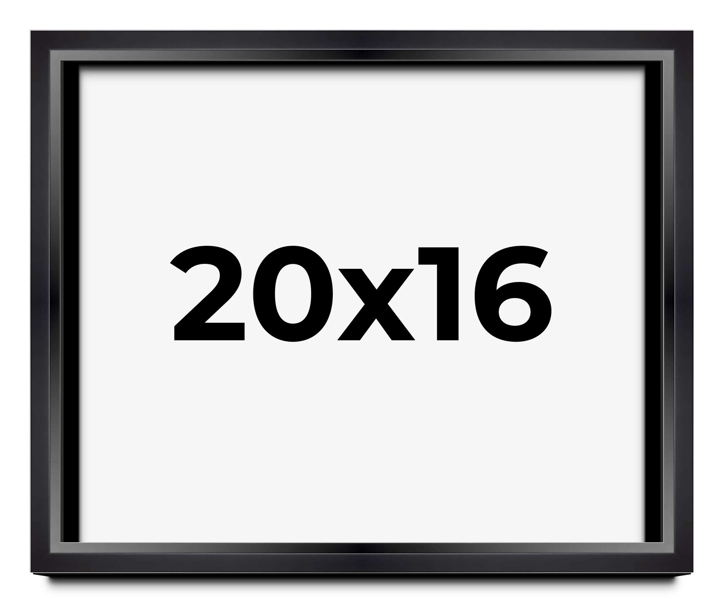 16x20 Minimalist Shadow Box Picture Frame with UV-Resistant Acrylic &#x26; Acid Free Backing, Available in 5 Finishes - Black, Brown, Gold, Silver, White