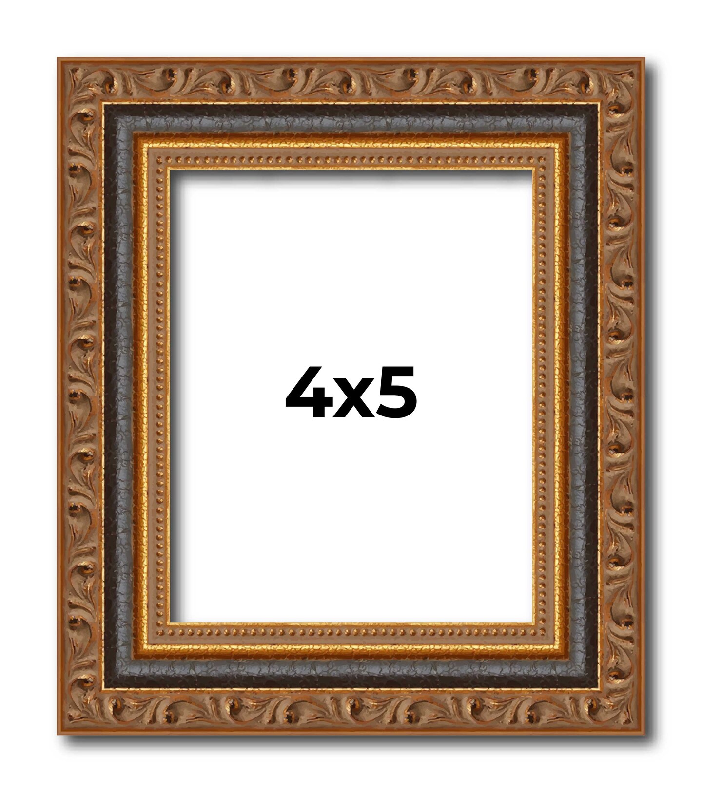 4x5 Classic Gold Picture Frame - UV Acrylic, Foam Board Backing, Hanging Hardware