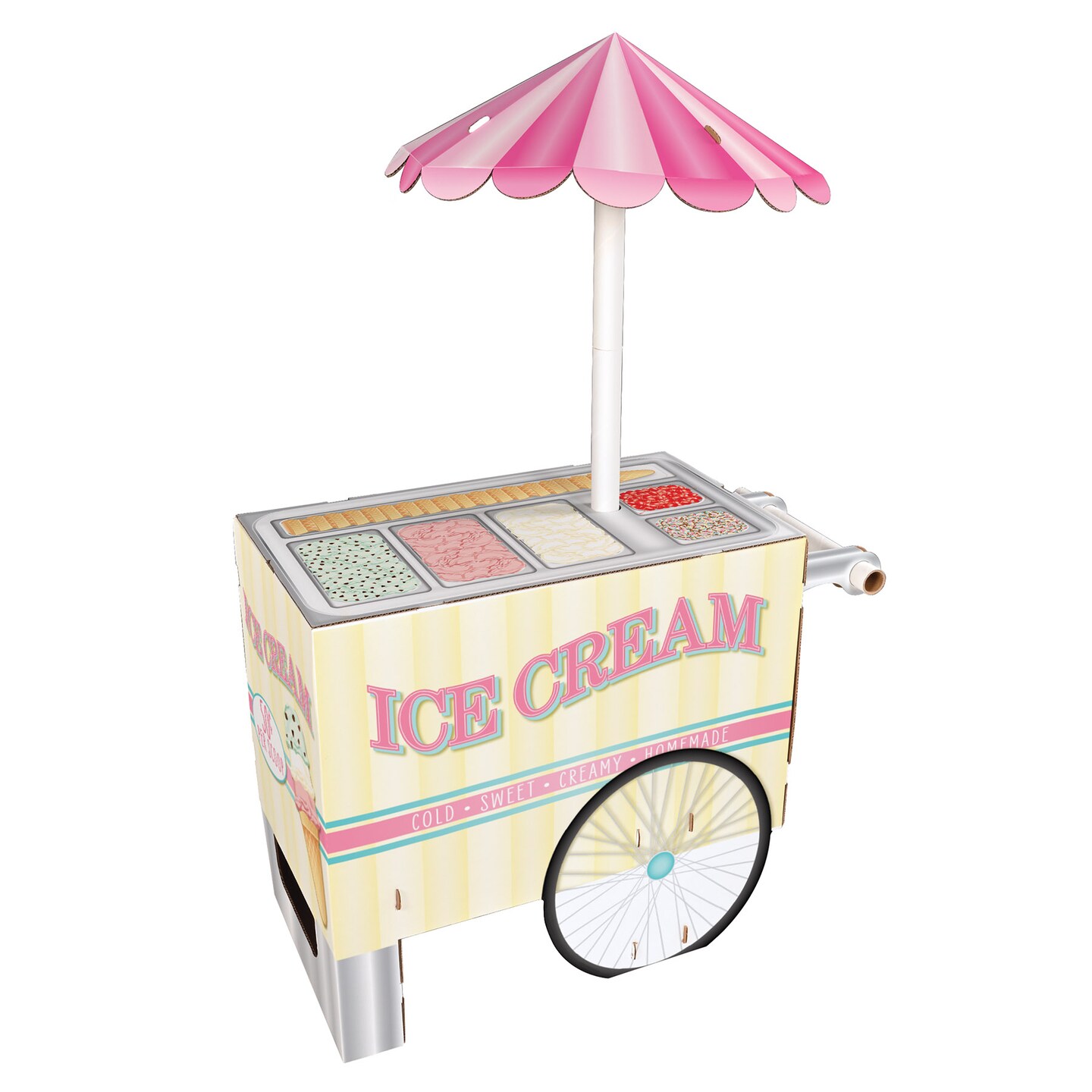 Beistle 4Feet x 32in. 3-D Ice Cream Cart Prop - 3 Pack