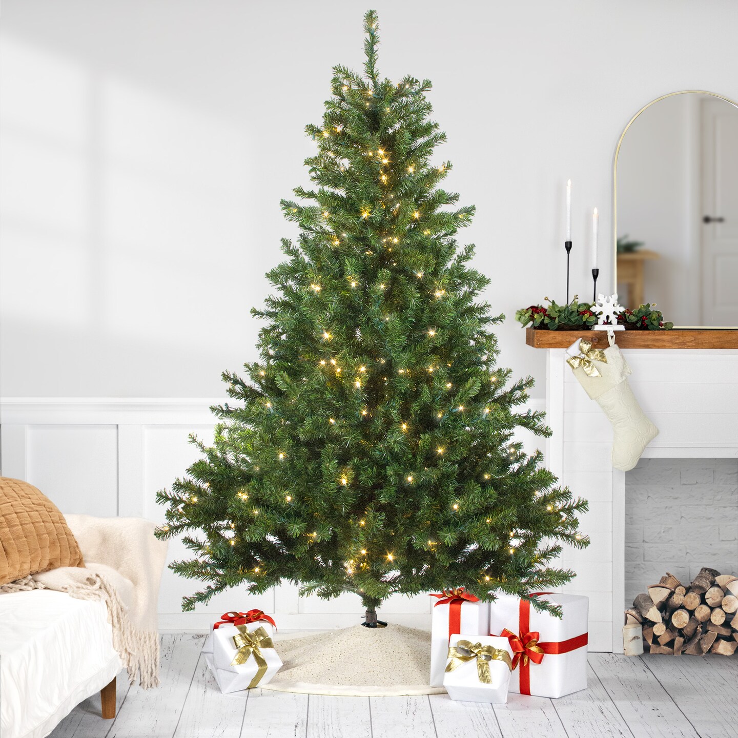 Northlight Pre-Lit Medium Canadian Pine Artificial Christmas Tree - 8' - Candlelight LED Lights