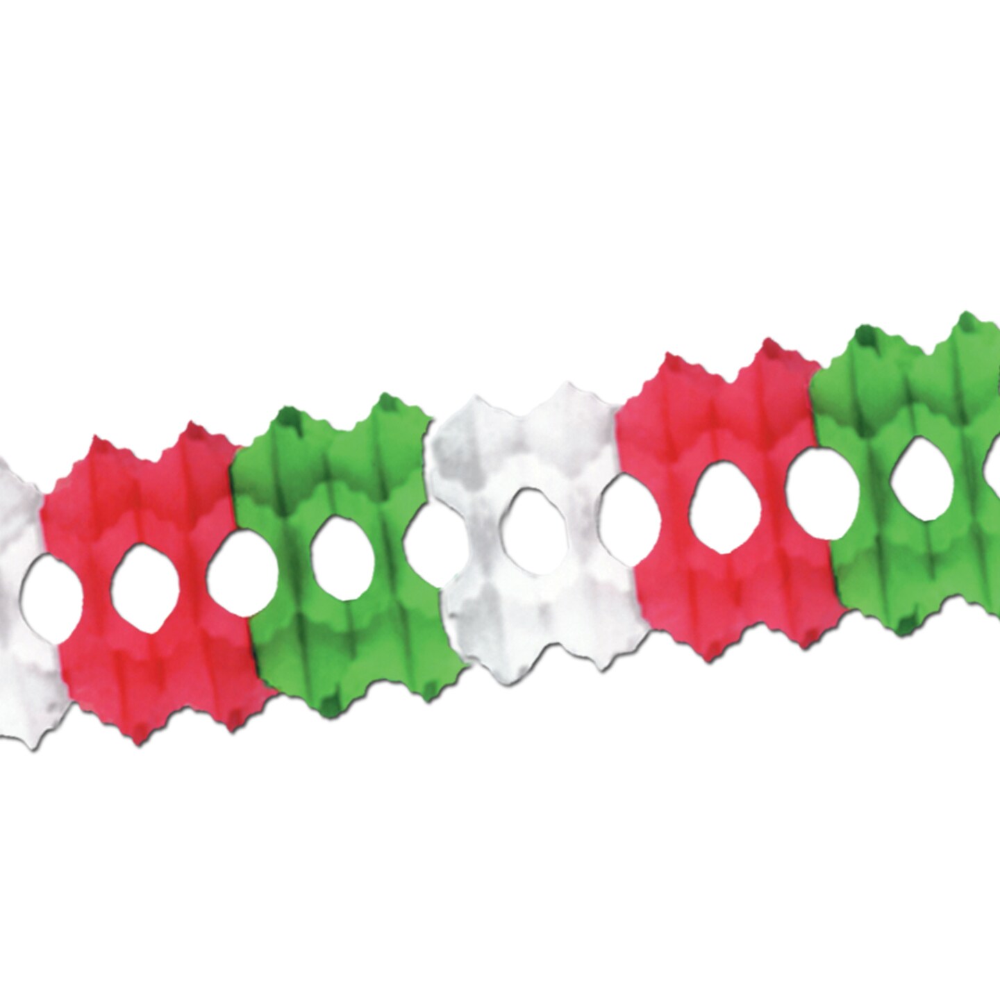 Beistle 5½in. x 12Feet Standard Arcade Garland - Red, White and Green - 12 Pack