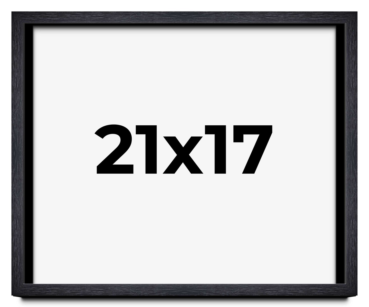 21x17 Shadow Box 1" Depth Black Picture Frame - UV Acrylic, Backing, Hanging Hardware