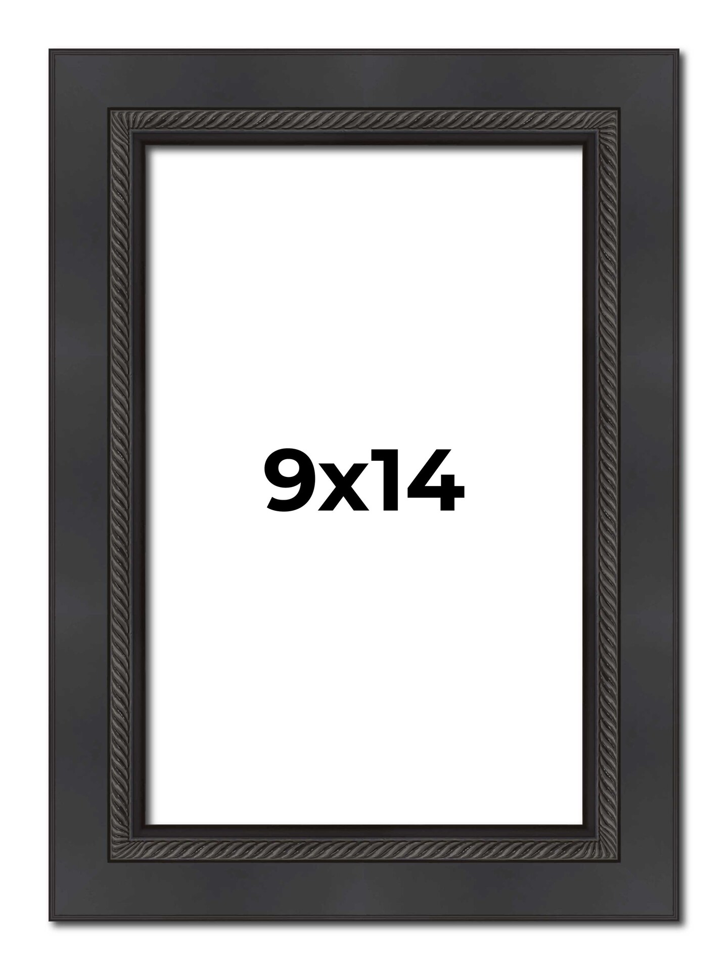 9x14 Traditional Picture Frame with UV-Resistant Acrylic & Acid Free Backing, Available in 3 Finishes - Black, Brown, Gold