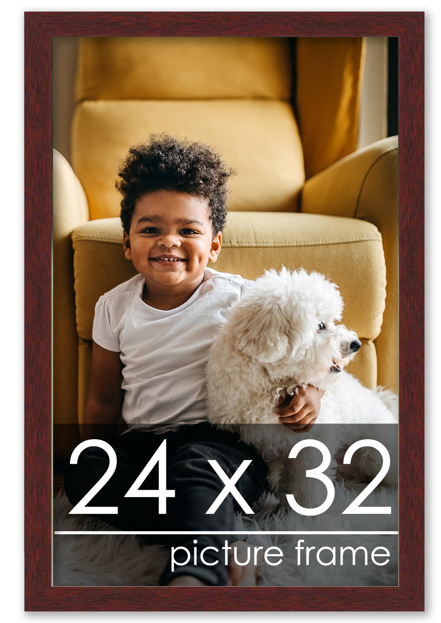 Minimalist Brown Picture Frame - UV Acrylic, Foam Board Backing, Hanging Hardware