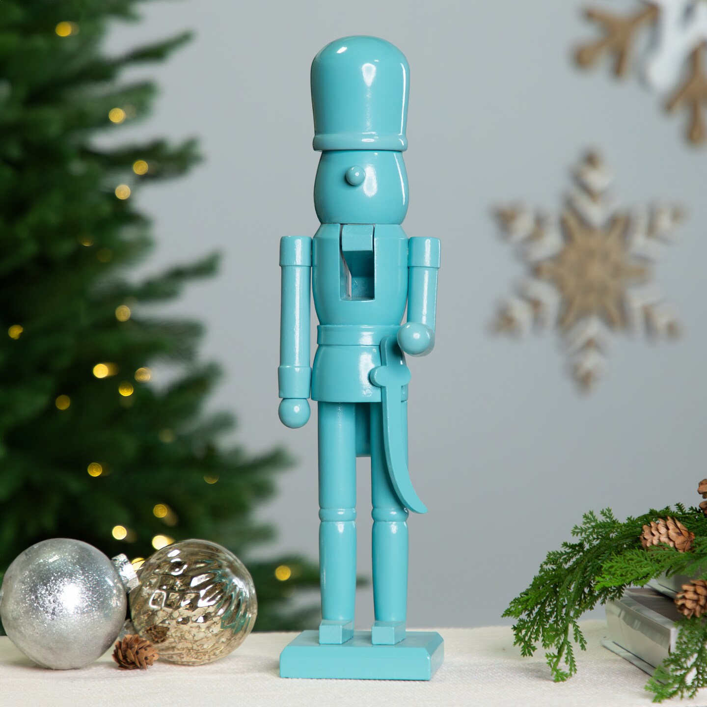 Northlight Nutcracker Soldier with Sword Christmas Figure - 15&#x22; - Sky Blue