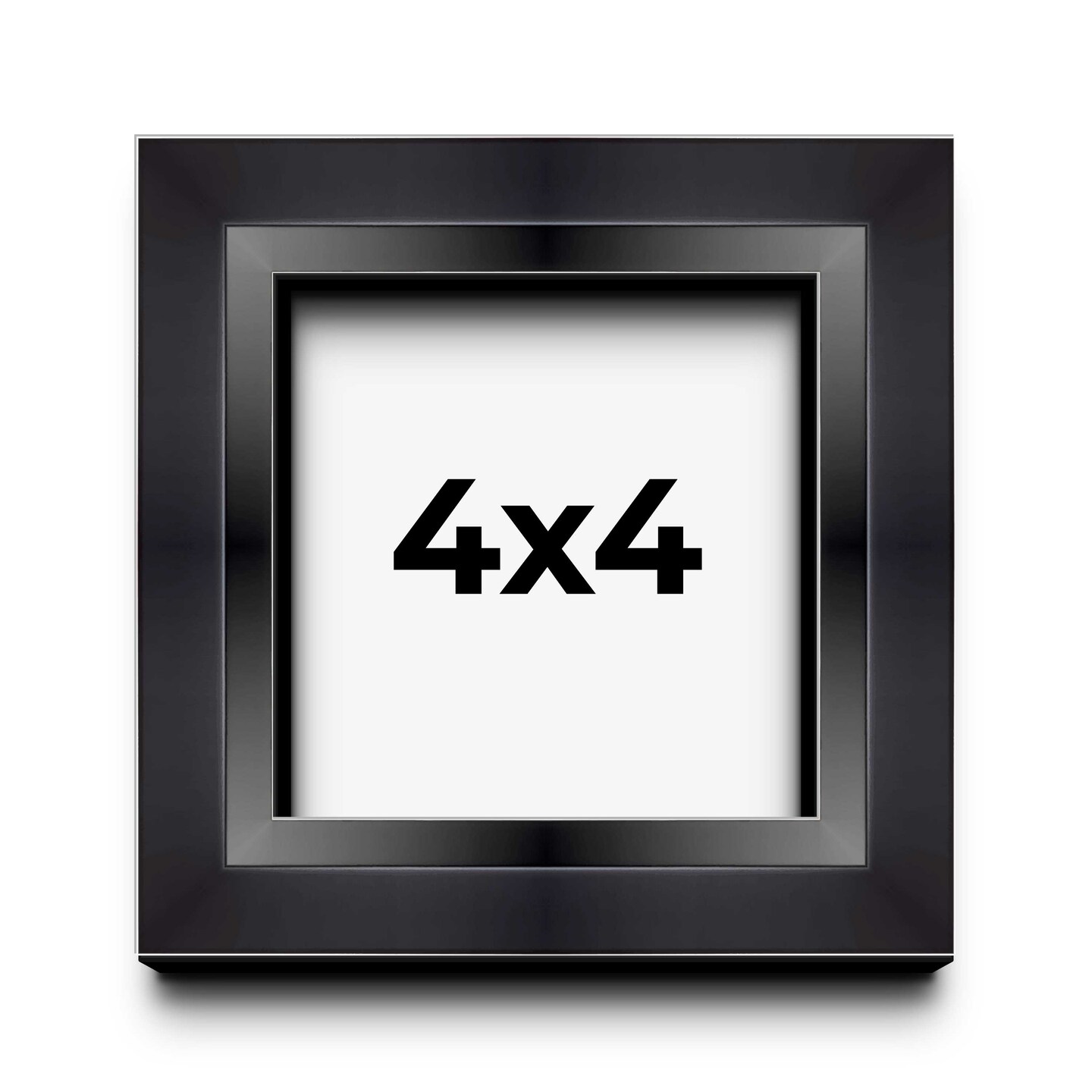 4x4 Modern Shadow Box 1.5&#x22; Depth Picture Frame with UV-Resistant Acrylic &#x26; Acid Free Backing, Available in 3 Finishes - Black, Silver, White