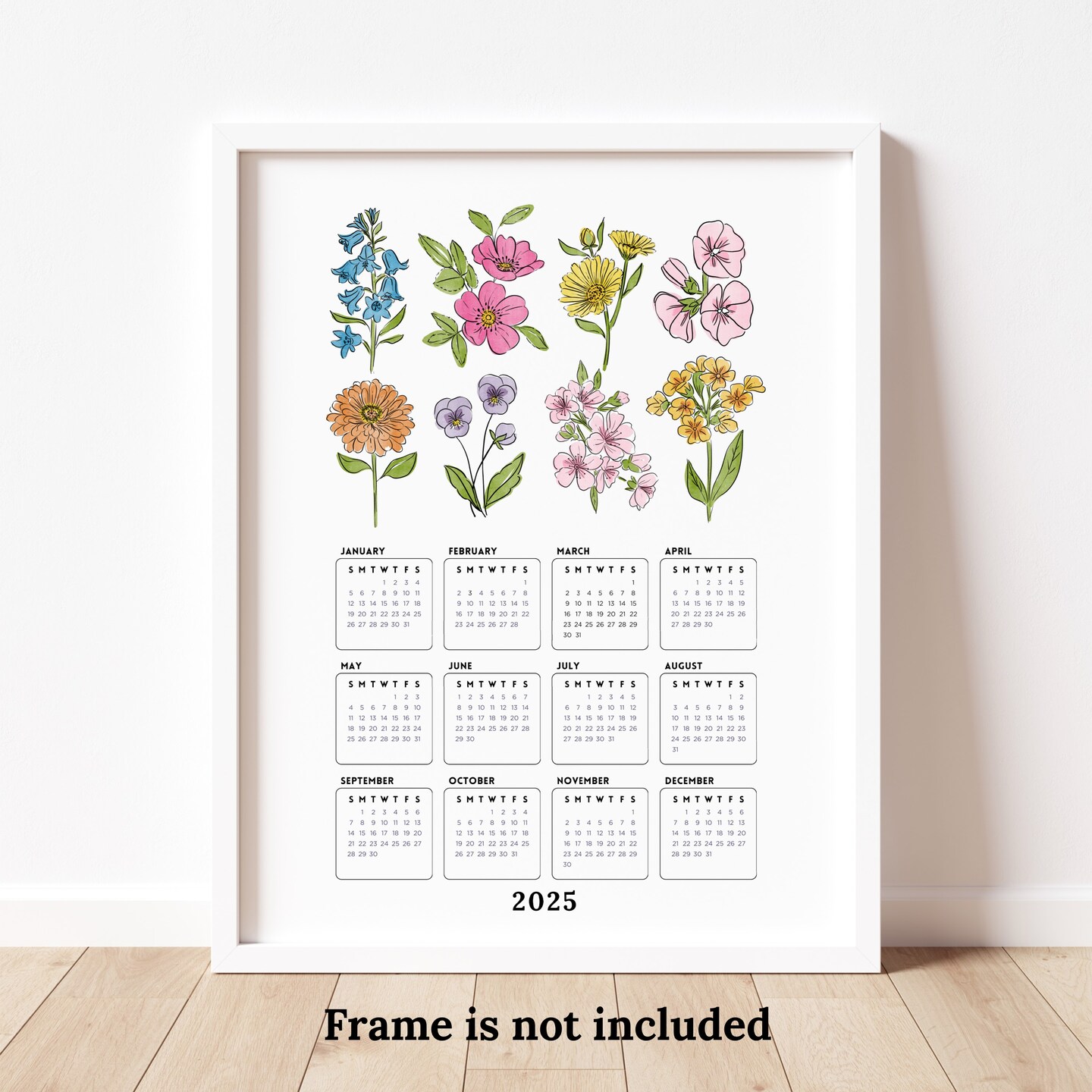 2025 Calendar At A Glance Unframed Print | Flower Garden Nature Inspired  Office Wall Decor | Family or Coworker Gift | MakerPlace by Michaels