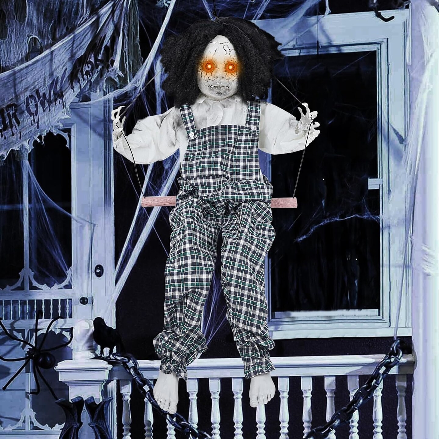 Hanging Halloween Decorations Outdoor Swing Boy