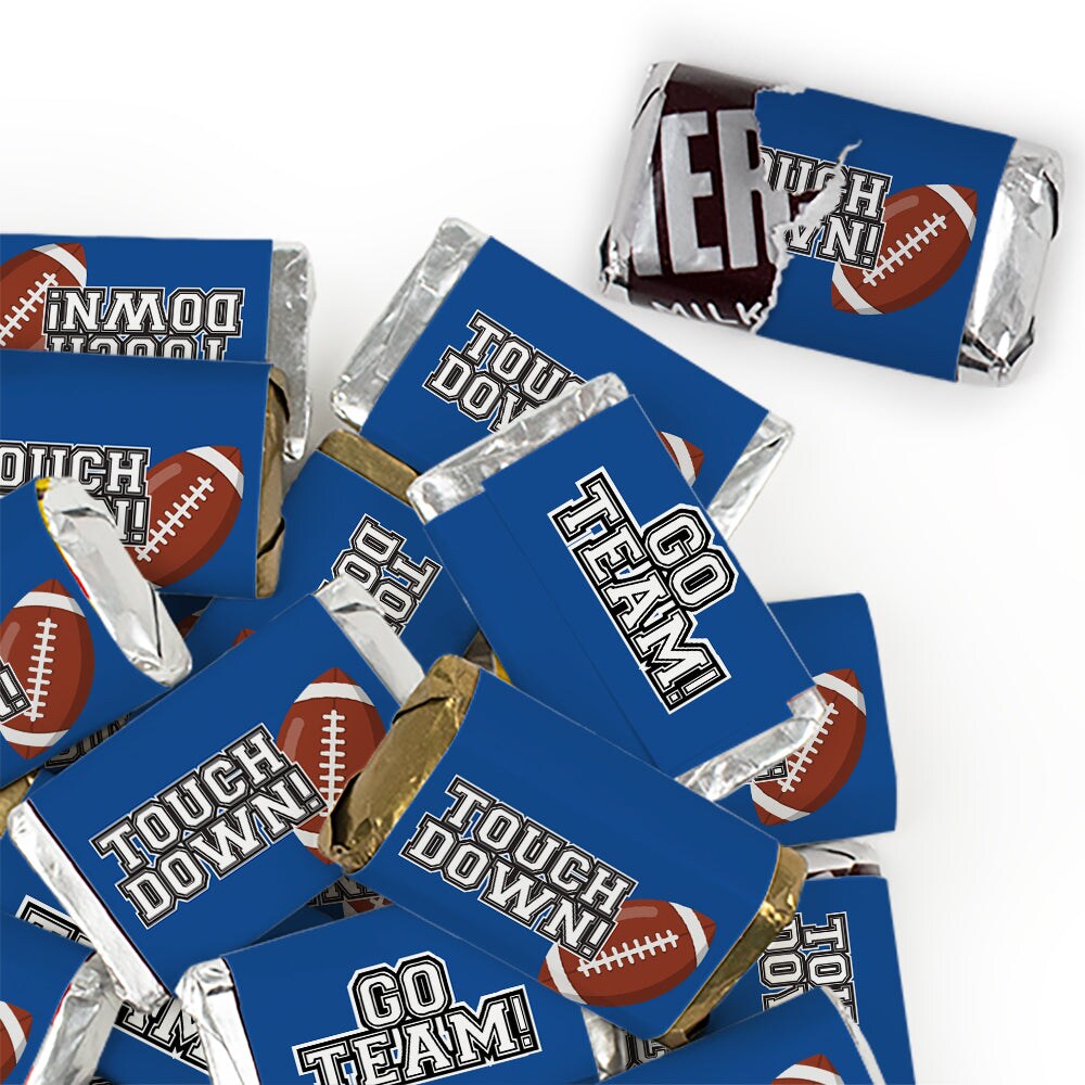 34 Pcs Orange Football Party Candy Favors Hershey's Miniatures Chocolate - Touchdown