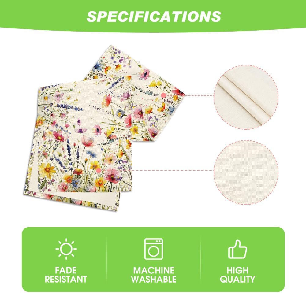 Daisy Lavender Table Runner 13x72” – Linen, Spring/Summer, Indoor/Outdoor