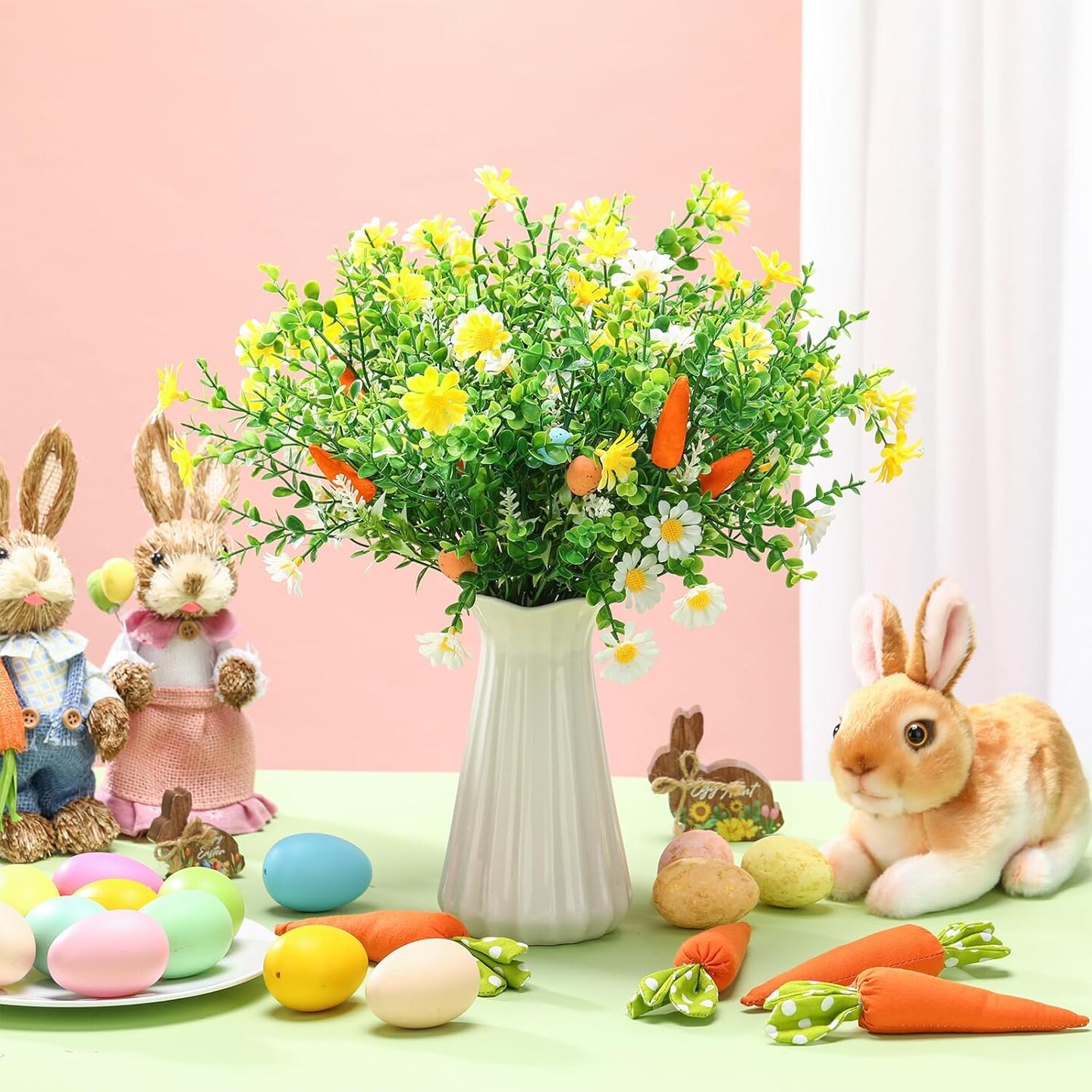 6 pcs Easter Egg & Berry Picks – Spring Floral Stems for Centerpiece Decor