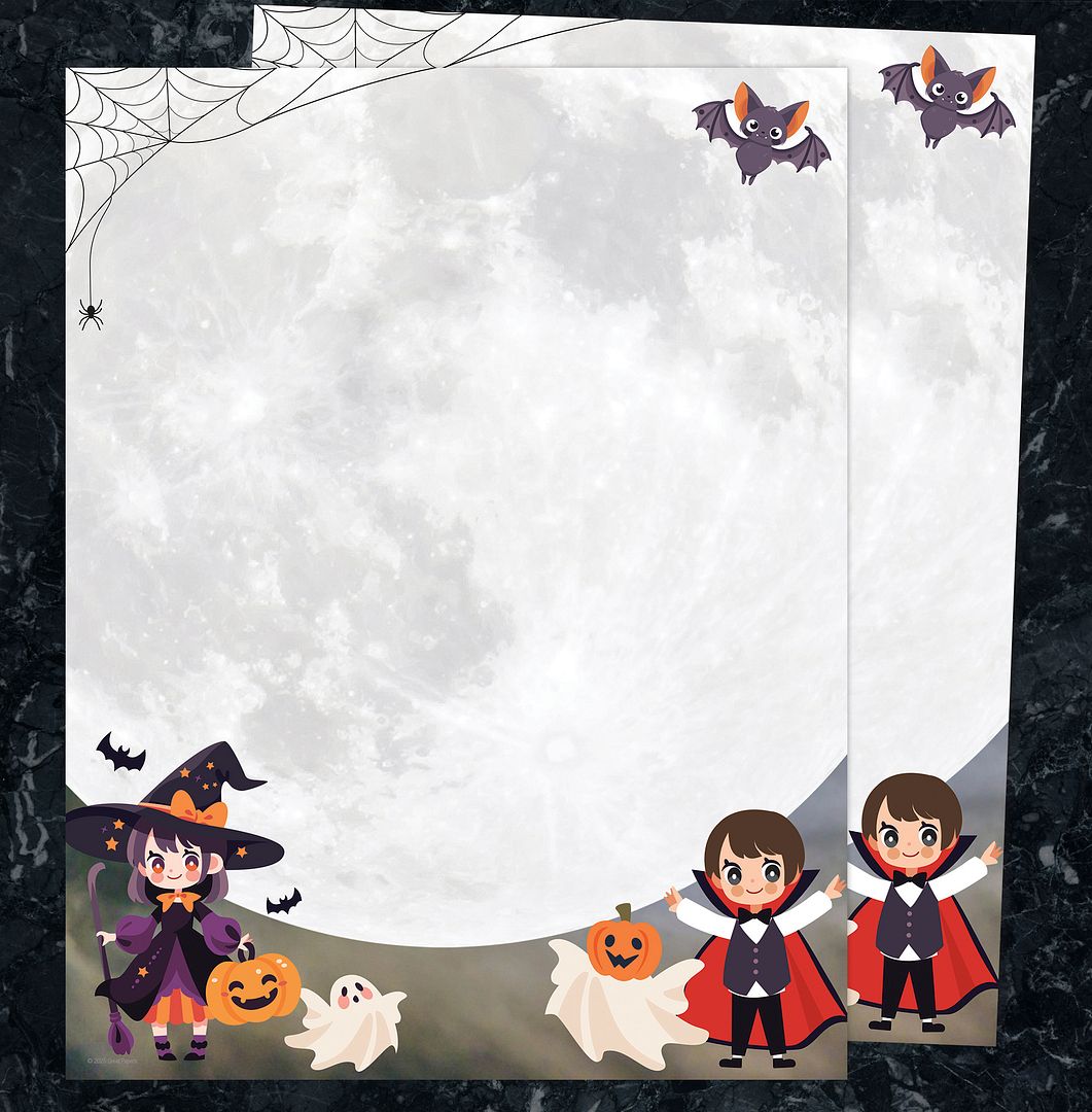 Great Papers! Stationery Fall Letterhead, Spooky Halloween Moon, 8.5&#x22;x11&#x22;, Printer Friendly, 50 Sheets