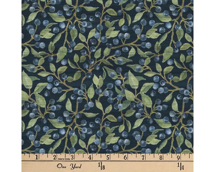 Blueberry Leaves Cotton Fabric | By the Yard | Sewing and Crafting | 44 inches wide