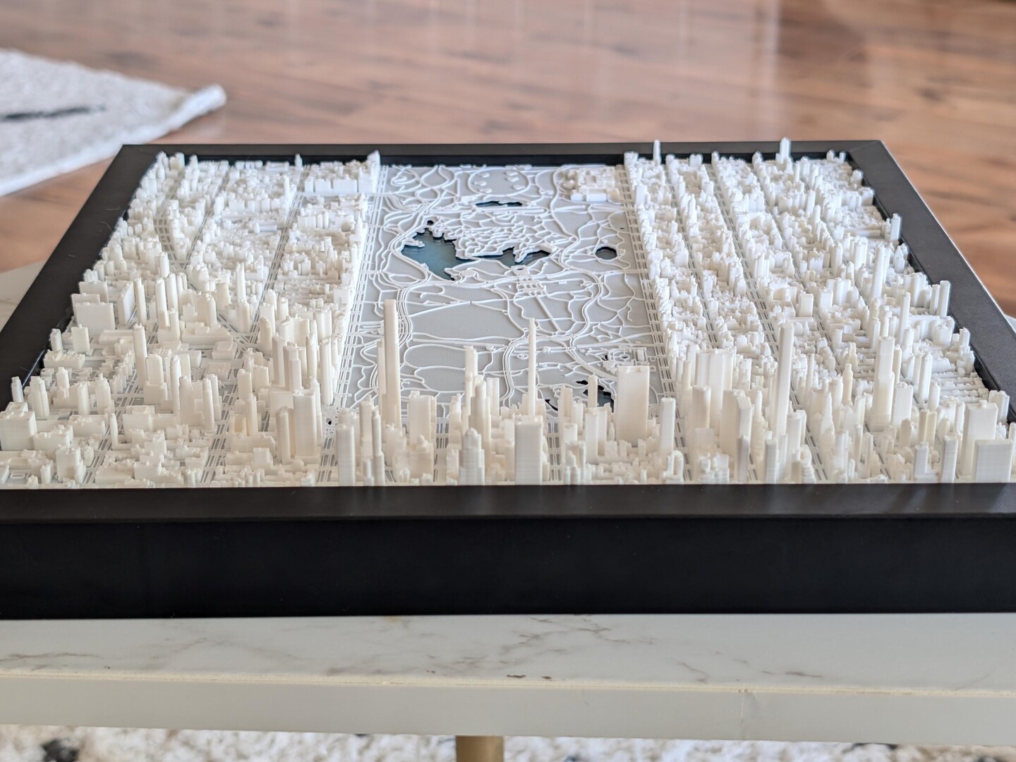 3D NYC Central Park South Half Map | Framed Central Park Art | 3D