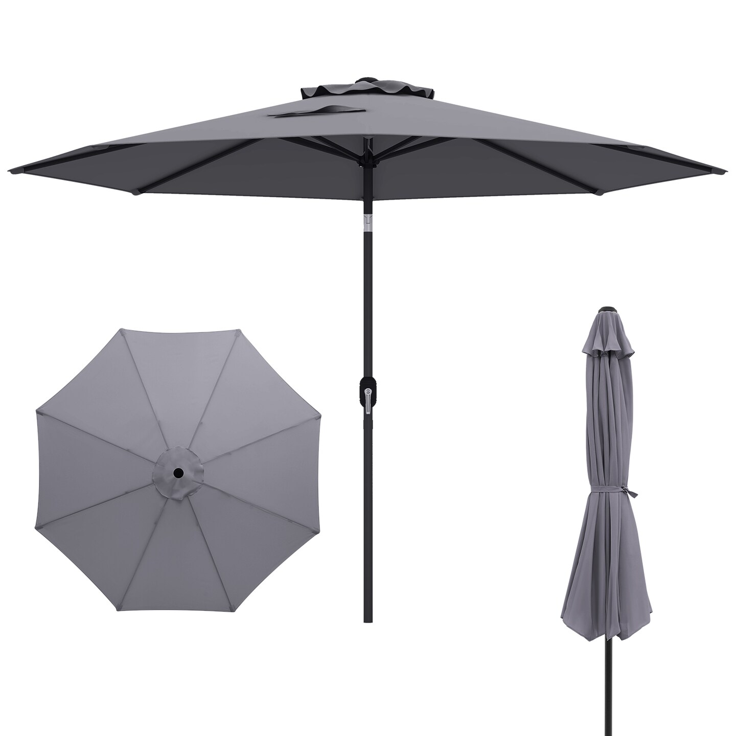 10 Feet Outdoor Patio Umbrella with Tilt Adjustment and Crank Without Base