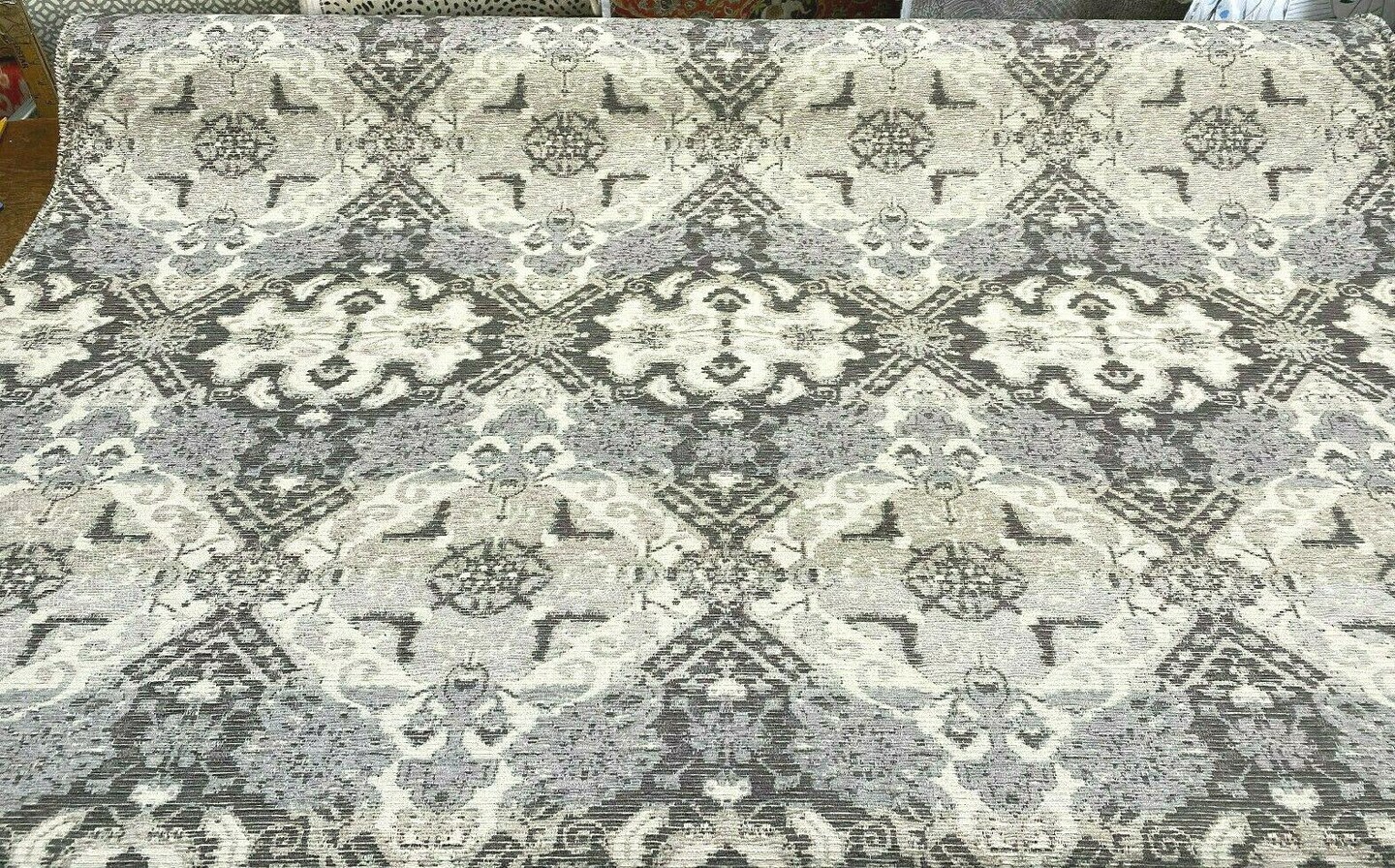 1 Yard Upholstery Woven Fabric Narrative Shadow Gray 85% Polyester 15% Rayon Latex Backed 56 Inch Width