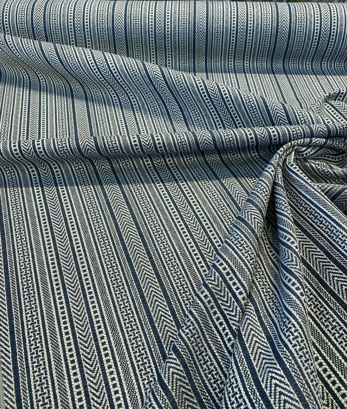 1 Yard Upholstery Jacquard Fabric Blue Lapis Woven Durable 92% Polyester 8% Rayon 54 Inch Width