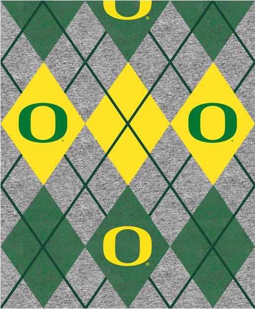 Licensed NCAA University of Oregon Argyle Fleece OR-1148 Fabric by the Yard