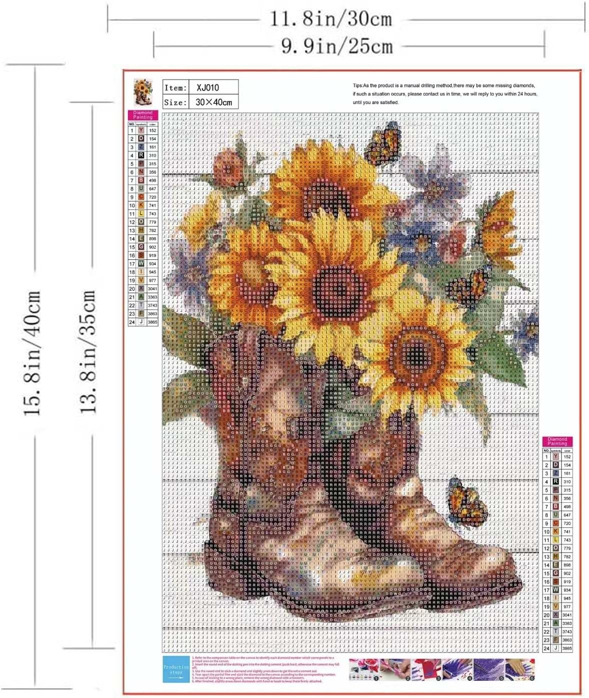 5D Sunflower Boot Diamond Painting Kit for Adults – DIY Full Drill Gem Art, Beginner-Friendly Diamond Art Craft for Home Wall Decor & Gifts, 12x16 Inch