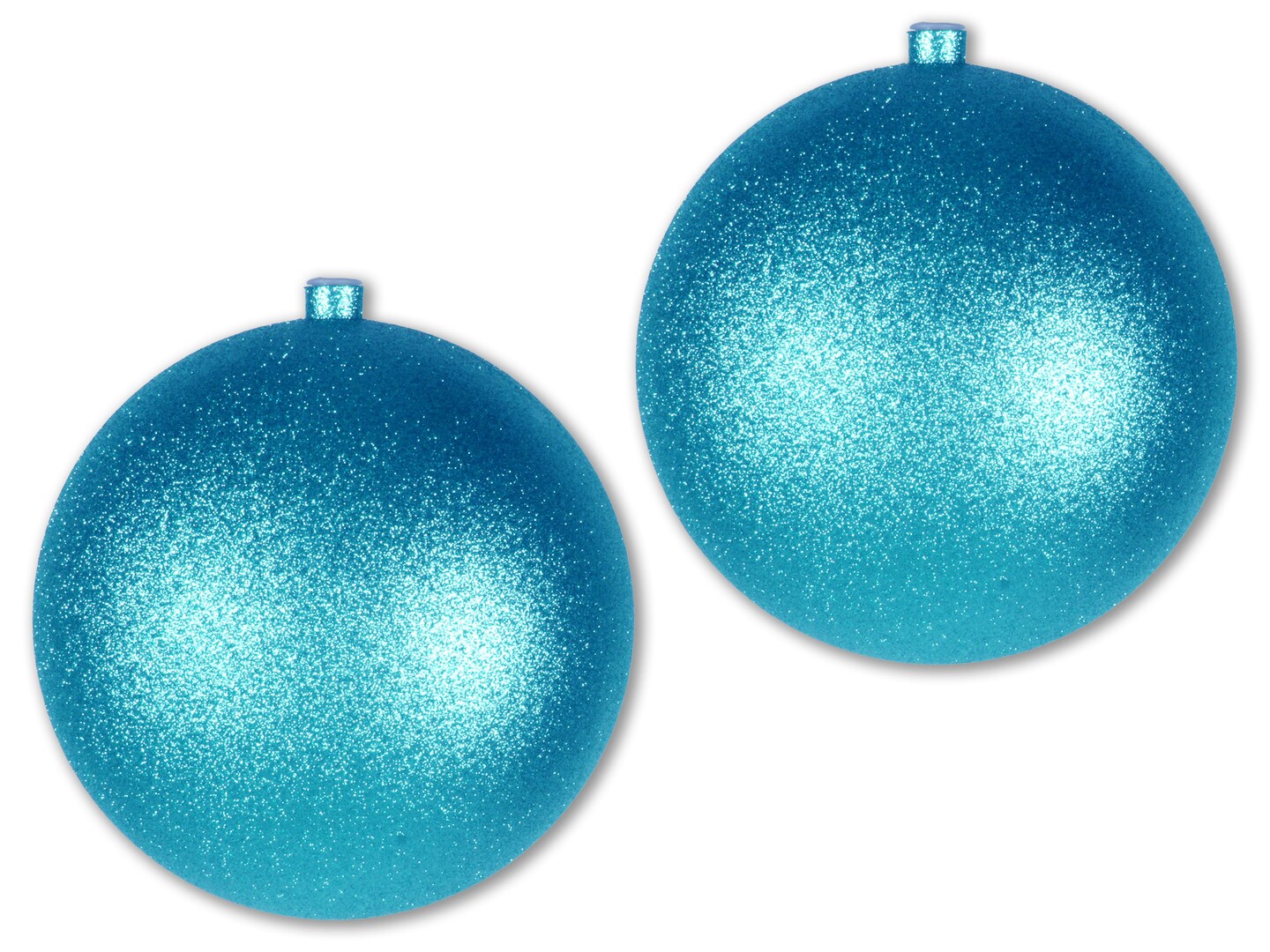 2 Pack 200mm 8&#x22; Aqua Glitter Ball Ornament with Wire