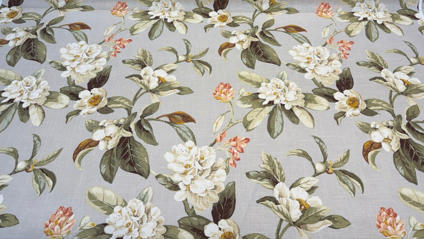1 Yard Live Artfully Shadow Floral Linen Blend Upholstery Fabric 54 Inches Wide