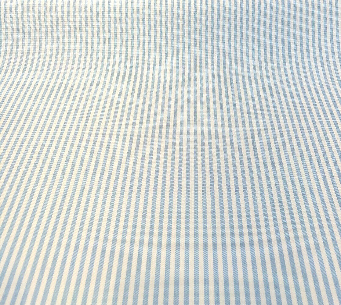 1 Yard Two Tone Pool Blue Ticking Look Stripe Outdoor Upholstery Fabric 54 Inch Width