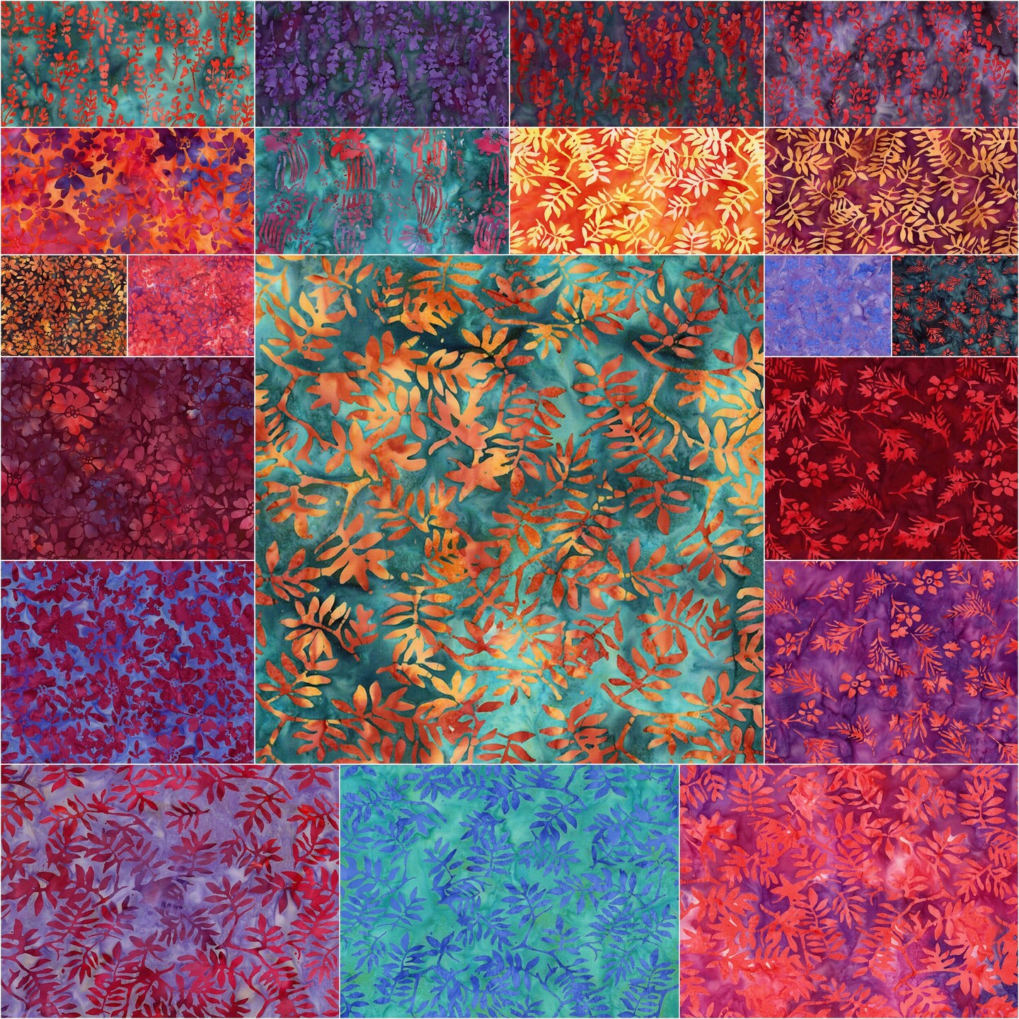 Expressions Batiks 10" Square Pack (Layer Cake / 10" Stacker) in Seaside Sunset by Riley Blake Designs for Riley Blake (10-23355-42)