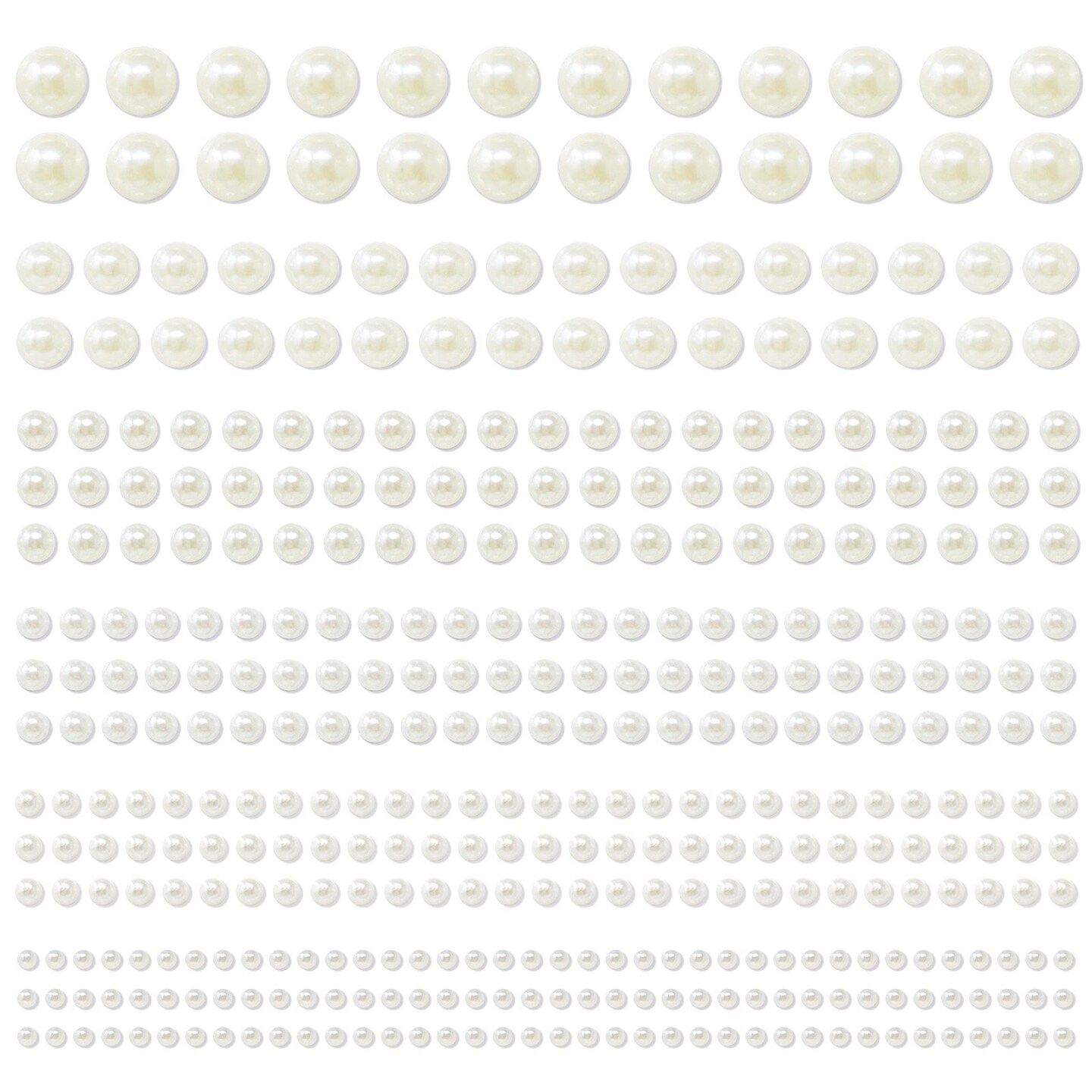 Wrapables 1982pcs Acrylic Pearl Adhesive Stickers in Assorted Sizes for DIY Crafting, Face, Hair, Makeup, Nails