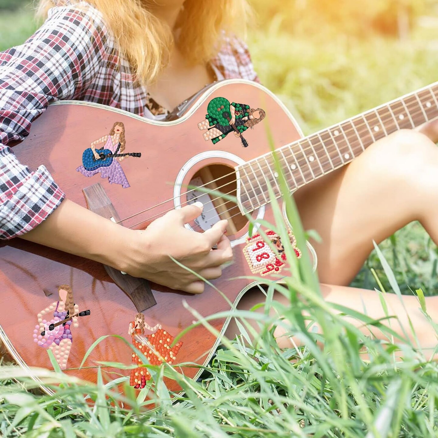 Diamond Painting Stickers Kits for Adults, 9 PS Music Diamond Painting Stickers with Tools, DIY Singer Sticker Set for Beginners, Diamond Craft Supplies for Decor