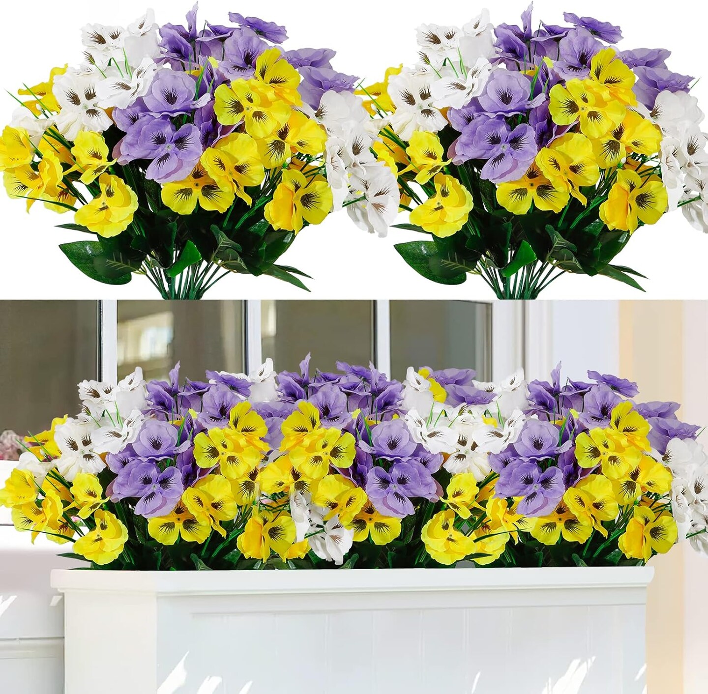 6 Bundles Faux Silk Flowers