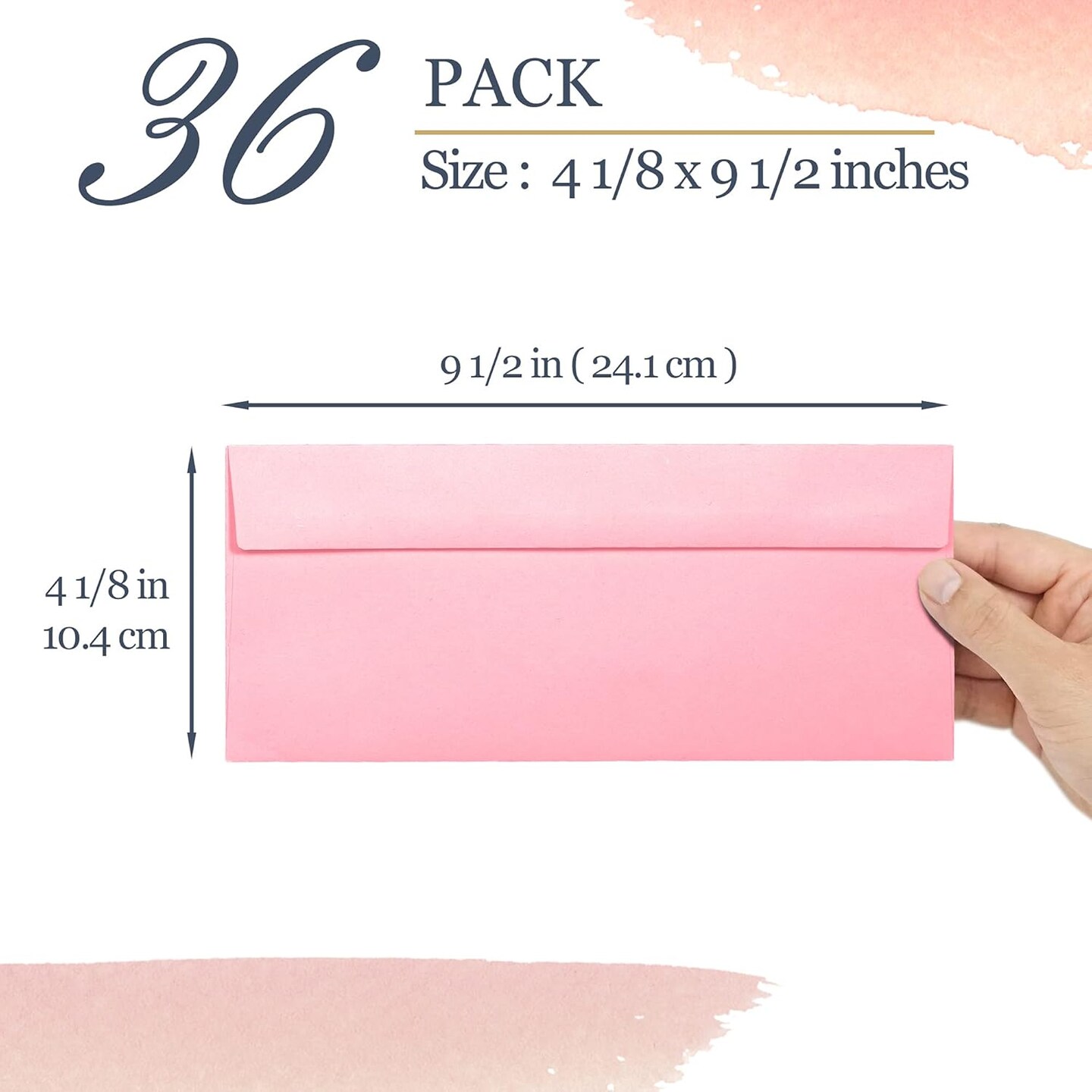Colored Envelopes Letter Size, 36-Pack #10 Business Envelopes, 4 1/8 x 9 1/2 Inches, 6 Colors