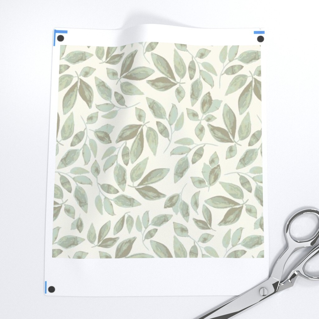 Woodland Sage Watercolor Botanical Calm Shabby Chic Rustic Farmhouse Custom Printed Fabric by Spoonflower Various Fabrics by the Yard or Fat Quarter
