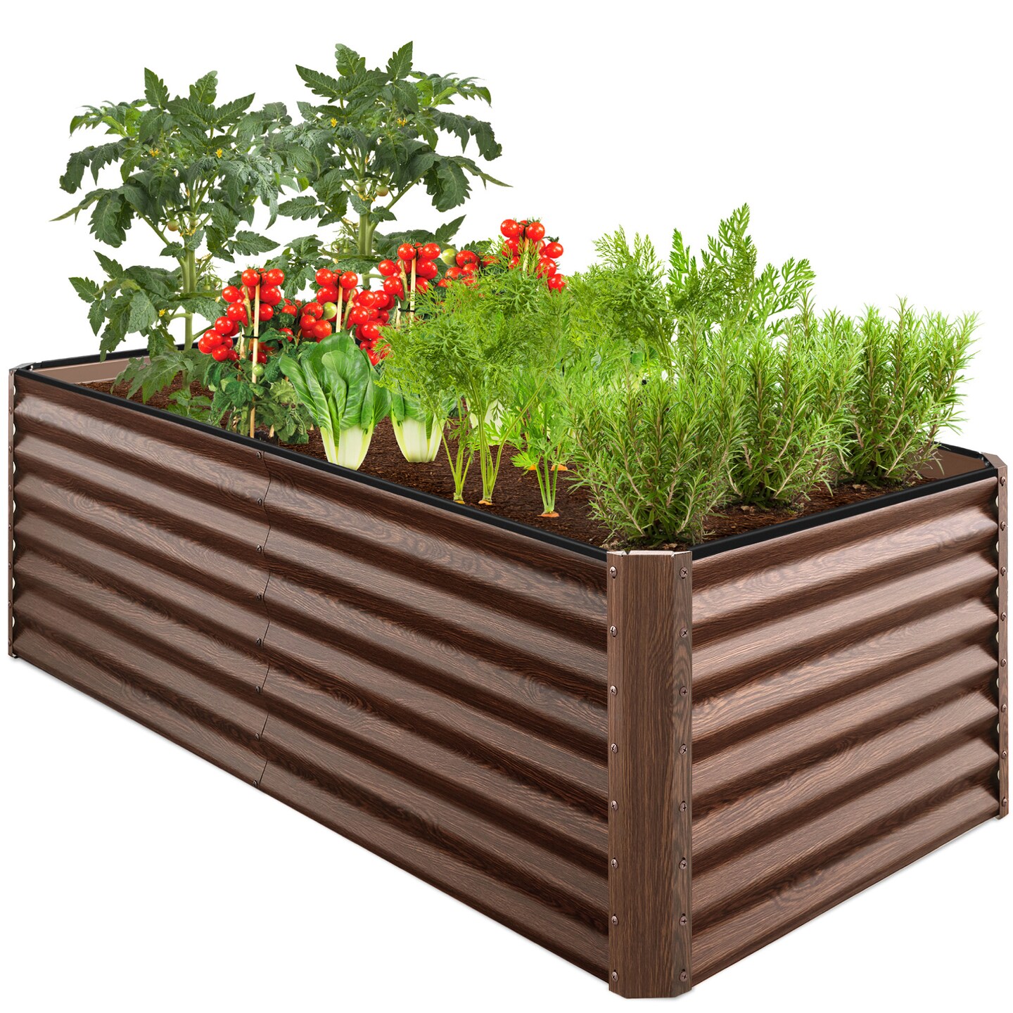 Best Choice Products 6x3x2ft Outdoor Metal Raised Garden Bed, Planter Box for Vegetables, Flowers, Herbs