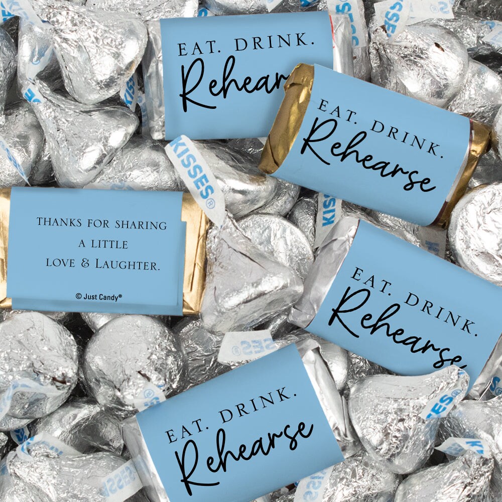 124 Pcs Wedding Rehearsal Dinner Candy Favors Miniatures Chocolate and Kisses (1.52 lbs)