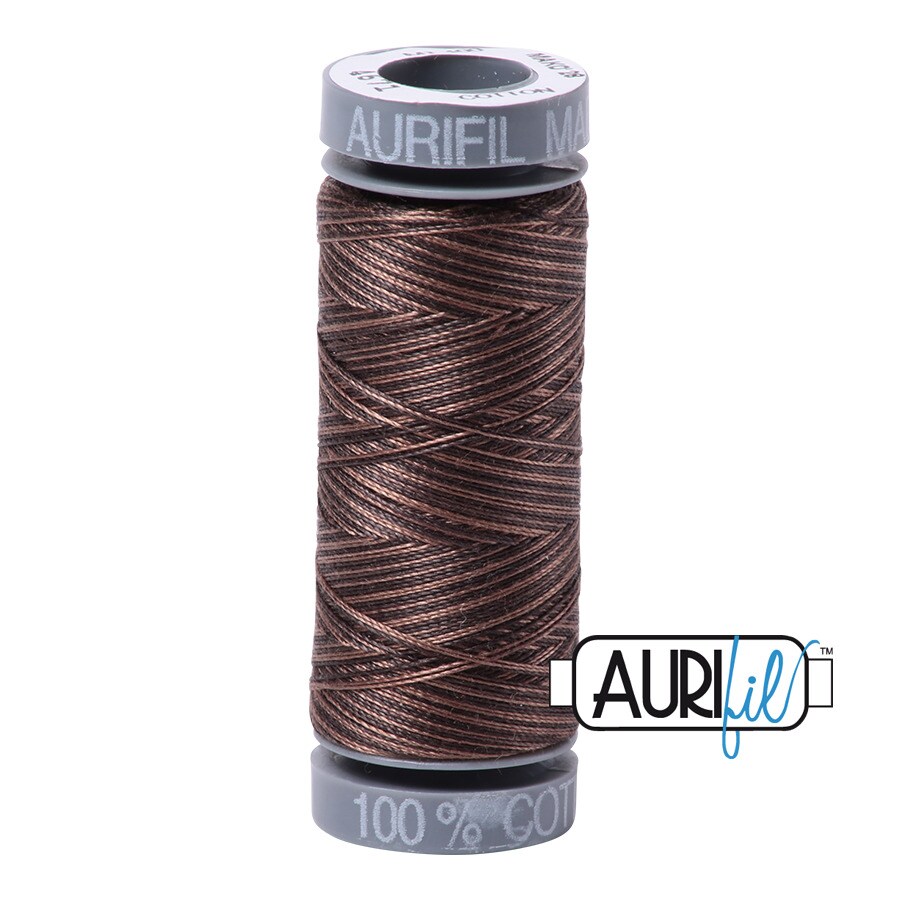 Mocha Mousse - Variegated (4671) | 28wt Small Spool (100M / 109Y) | Aurifil Thread