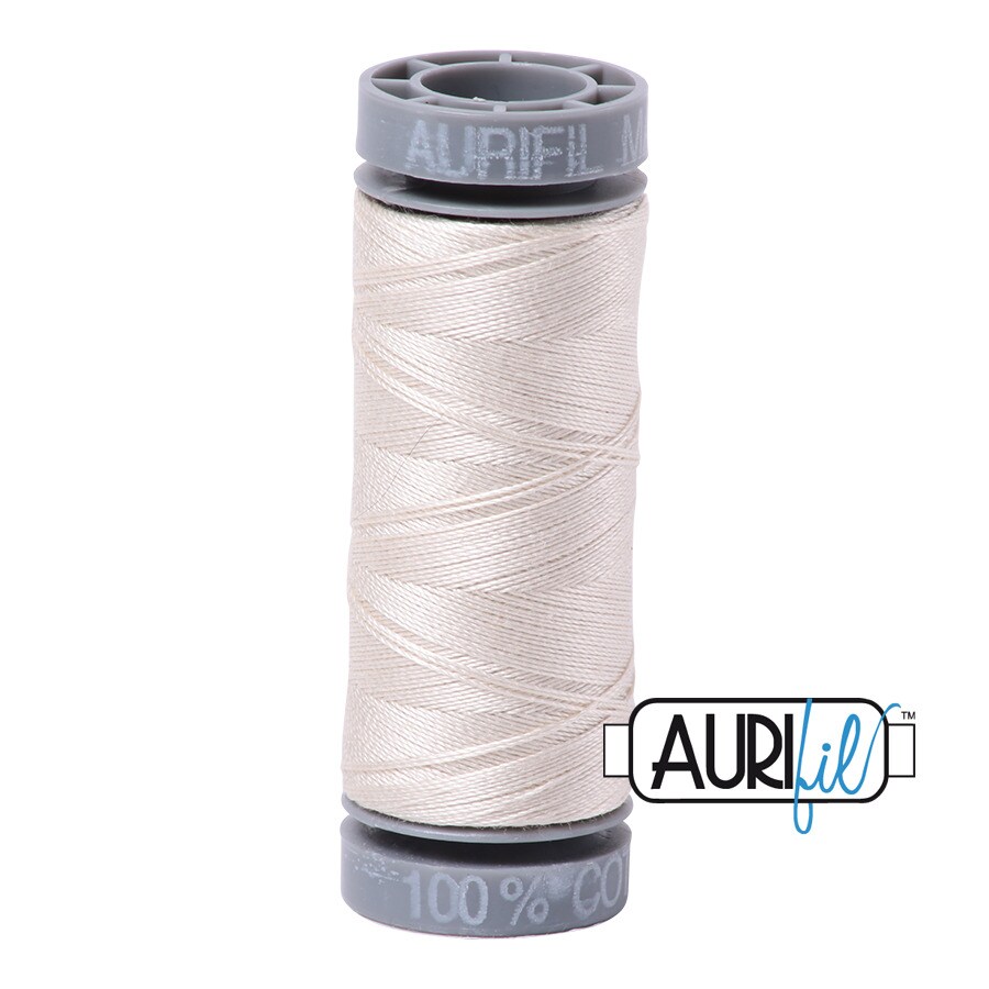 Silver White (2309) | 28wt Small Spool (100M / 109Y) | Aurifil Thread