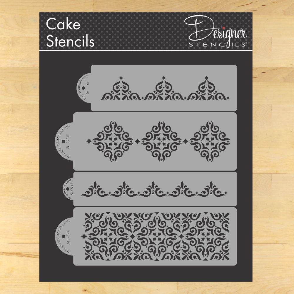 Mexican Tile Cake Stencil Set | C540 by Designer Stencils | Stencils for Royal Icing, Airbrush, Dusting Powder |