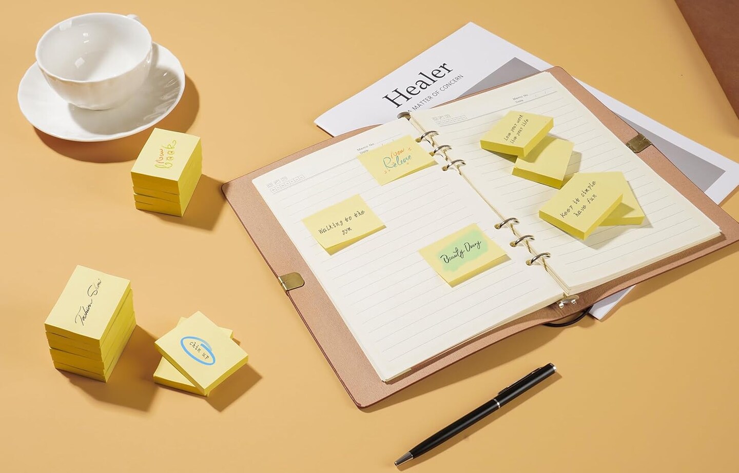Mini Sticky Notes, 36 Pad Canary Yellow Strong Adhesive Post, Suitable for School, Home, Office, Clean Removal