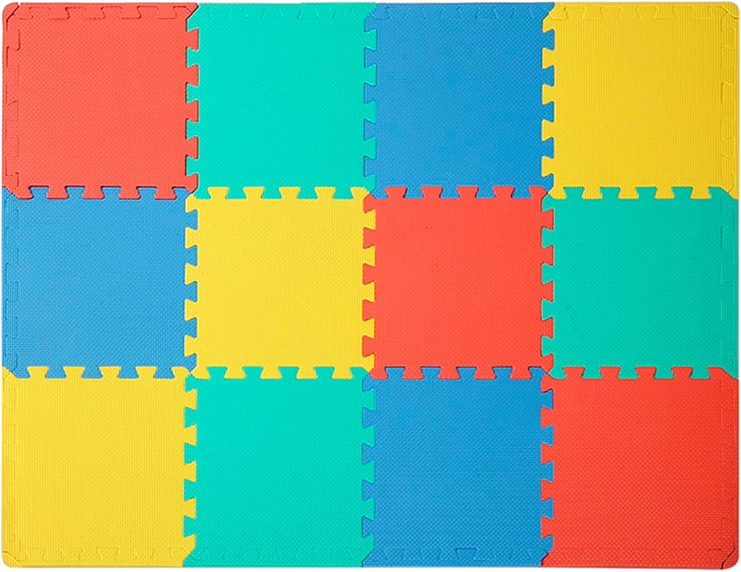 Easy Playhouse: Soft Foam Floor Puzzle Tiles &#x2013; 12 Mats + 14 Borders for Kids &#x26; Adults Rooms
