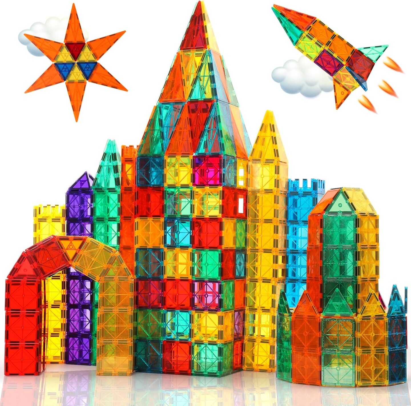 64 PCS Magnetic Building Tiles Toys