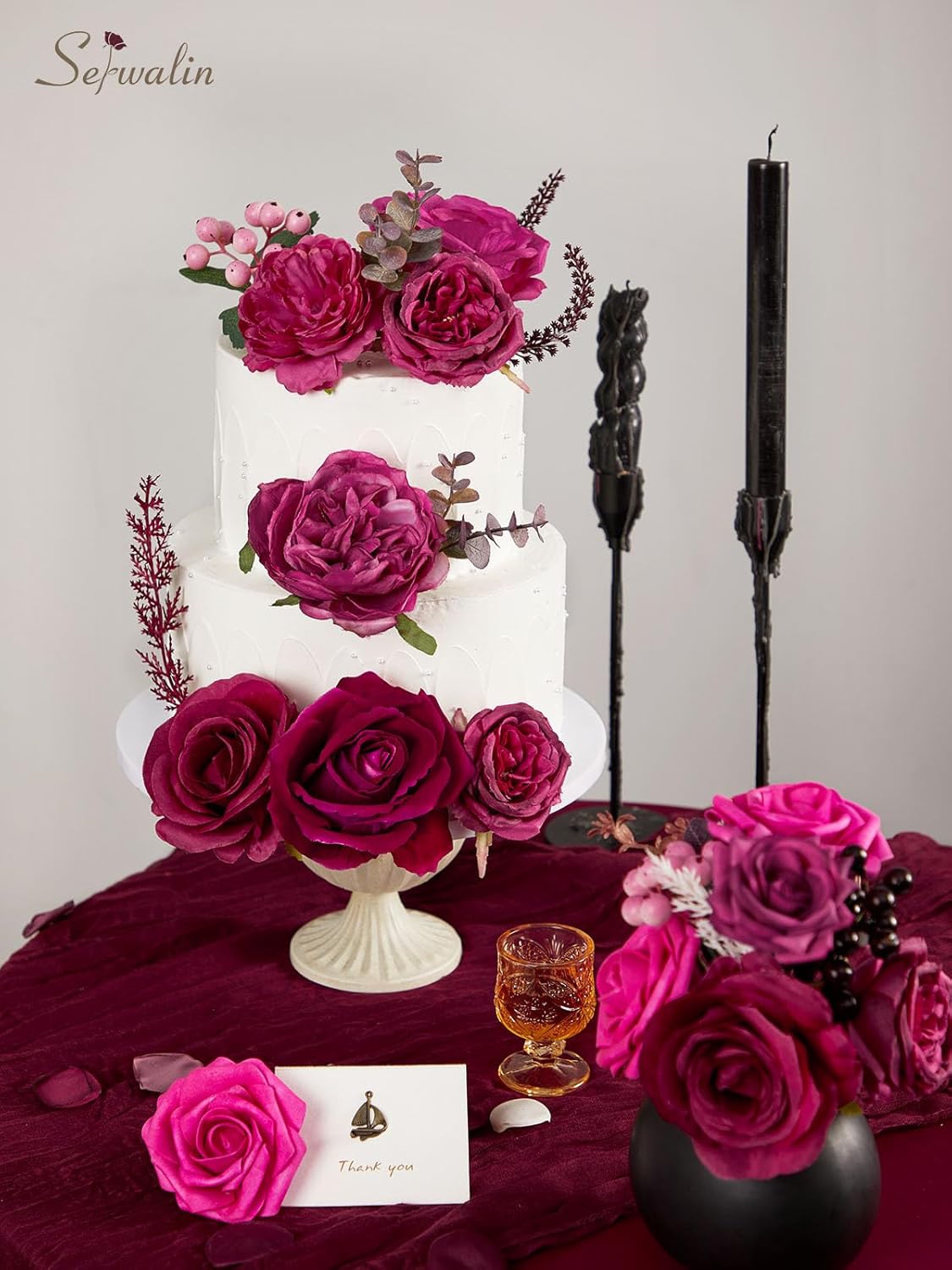 Artificial Flowers Magenta Hot Pink Fake Wedding Flowers - Hot Pink