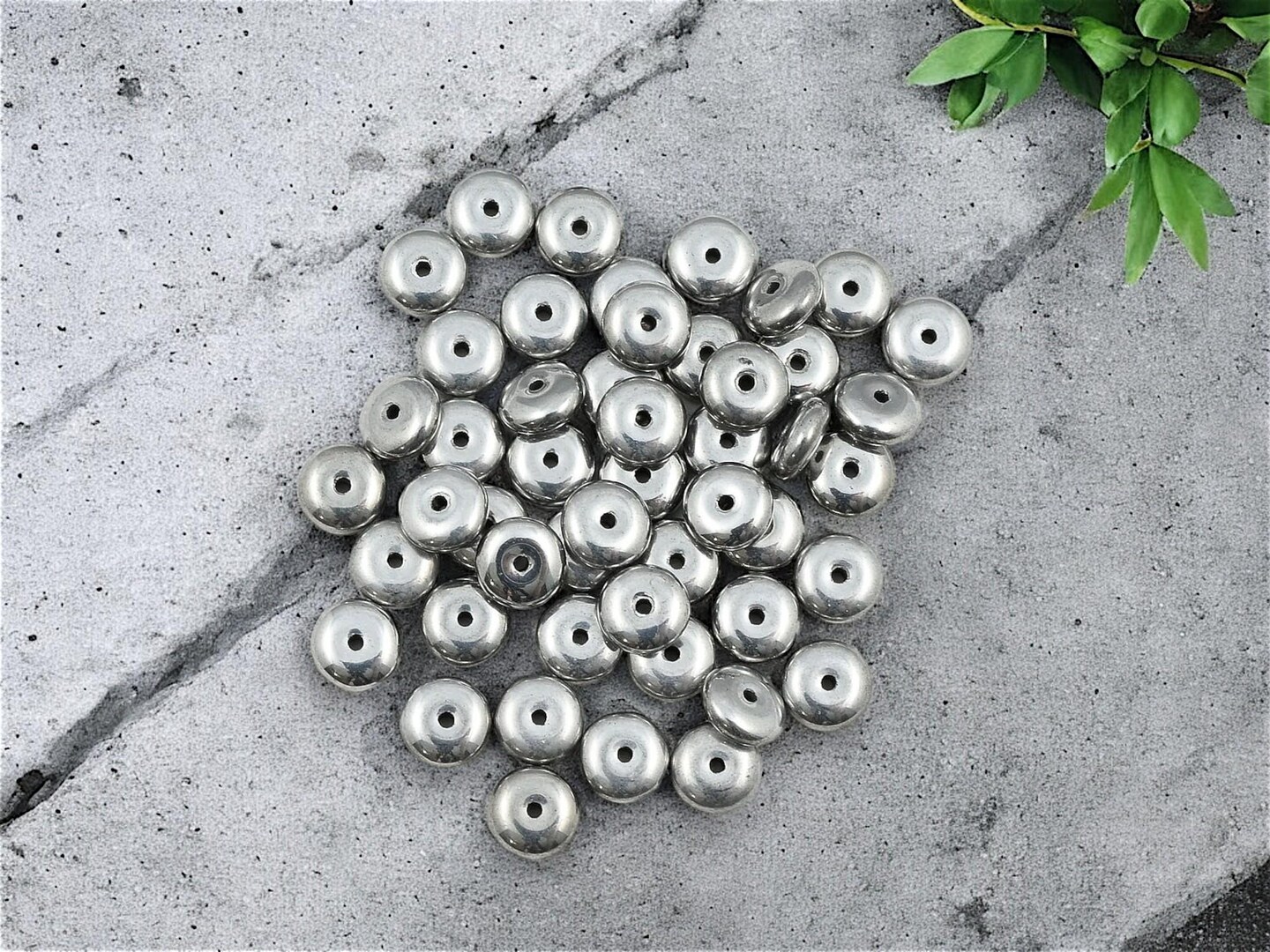 *50* 6x2mm Antique Silver Smooth Rondelle Beads