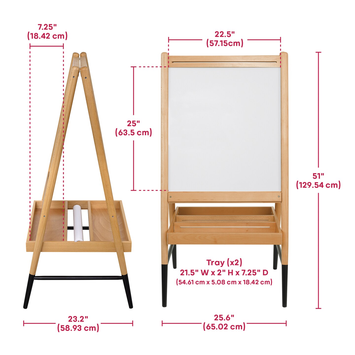artPOP! Kids 3-in-1 Wooden Easel - Double-Sided Magnetic Chalkboard, Dry Erase Board & Paper Roll Easel - Art Easel for Kids with Storage Tray & 75-Foot Paper Roll