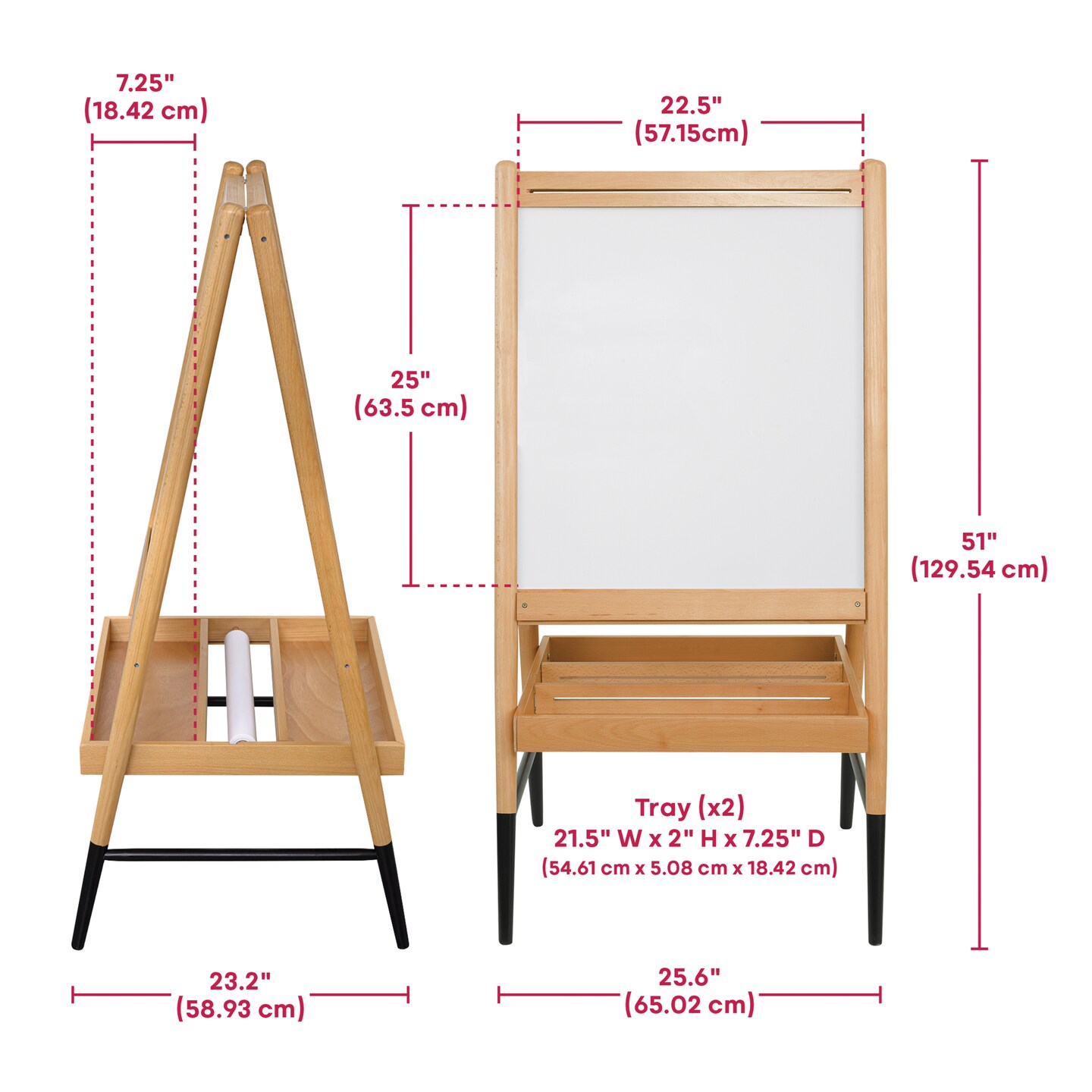 artPOP! Kids 3-in-1 Wooden Easel - Double-Sided Magnetic Chalkboard, Dry Erase Board &#x26; Paper Roll Easel - Art Easel for Kids with Storage Tray &#x26; 75-Foot Paper Roll