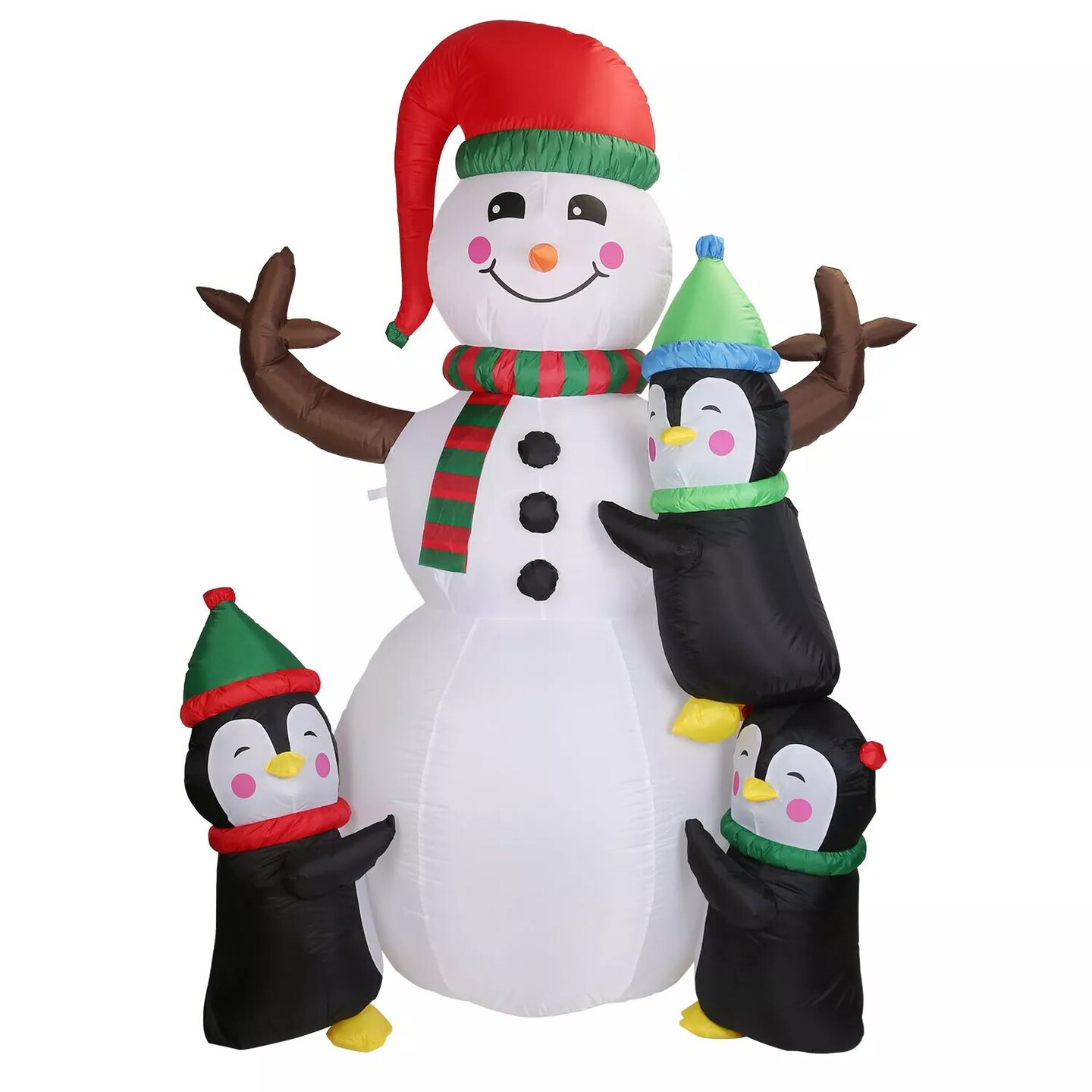 70" Inflatable Christmas Snowmen Blow-Up Outdoor Display with LED Light