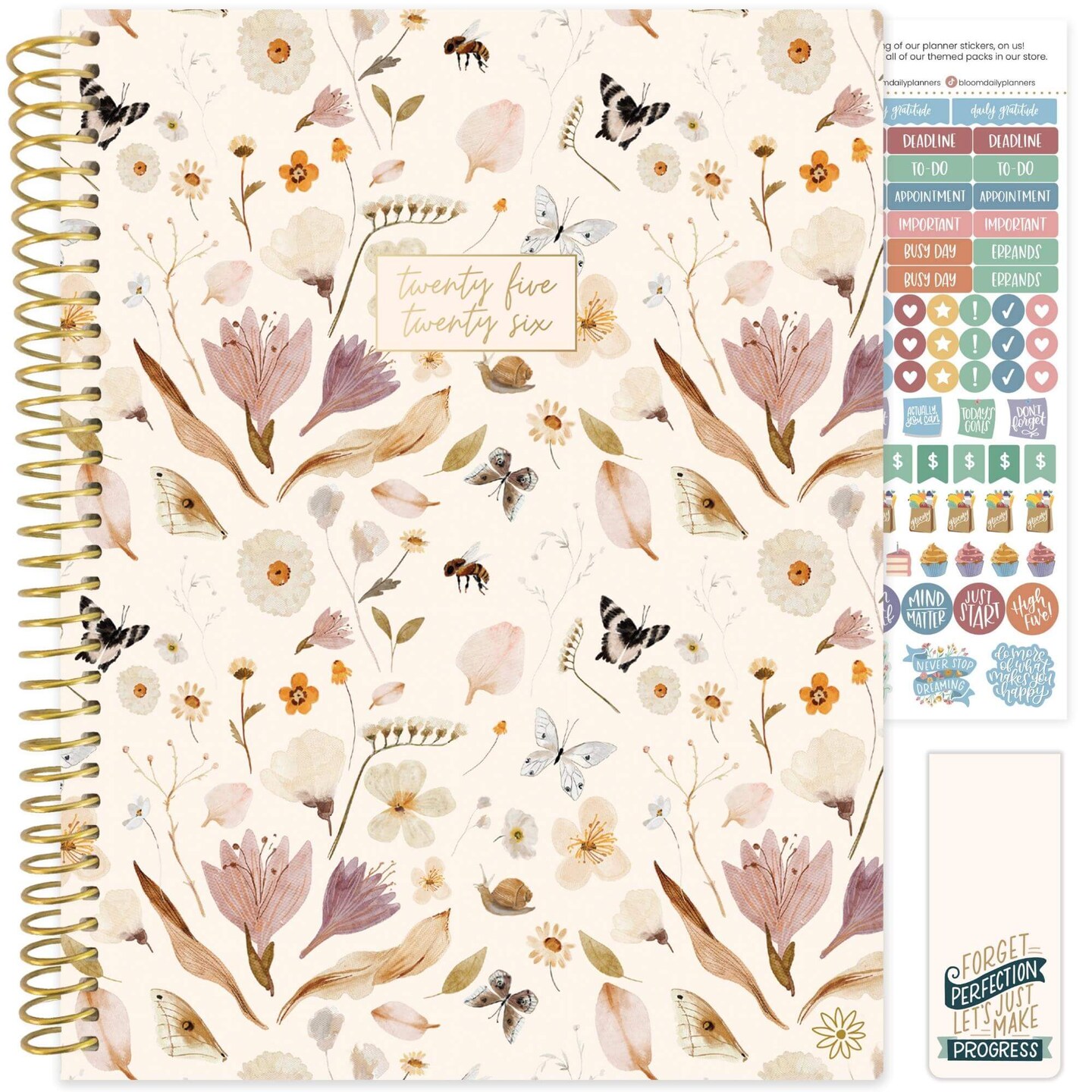 bloom daily planners 2025-26 Academic Planner, Soft Cover, 8.5&#x22; x 11&#x22;, Butterfly Garden