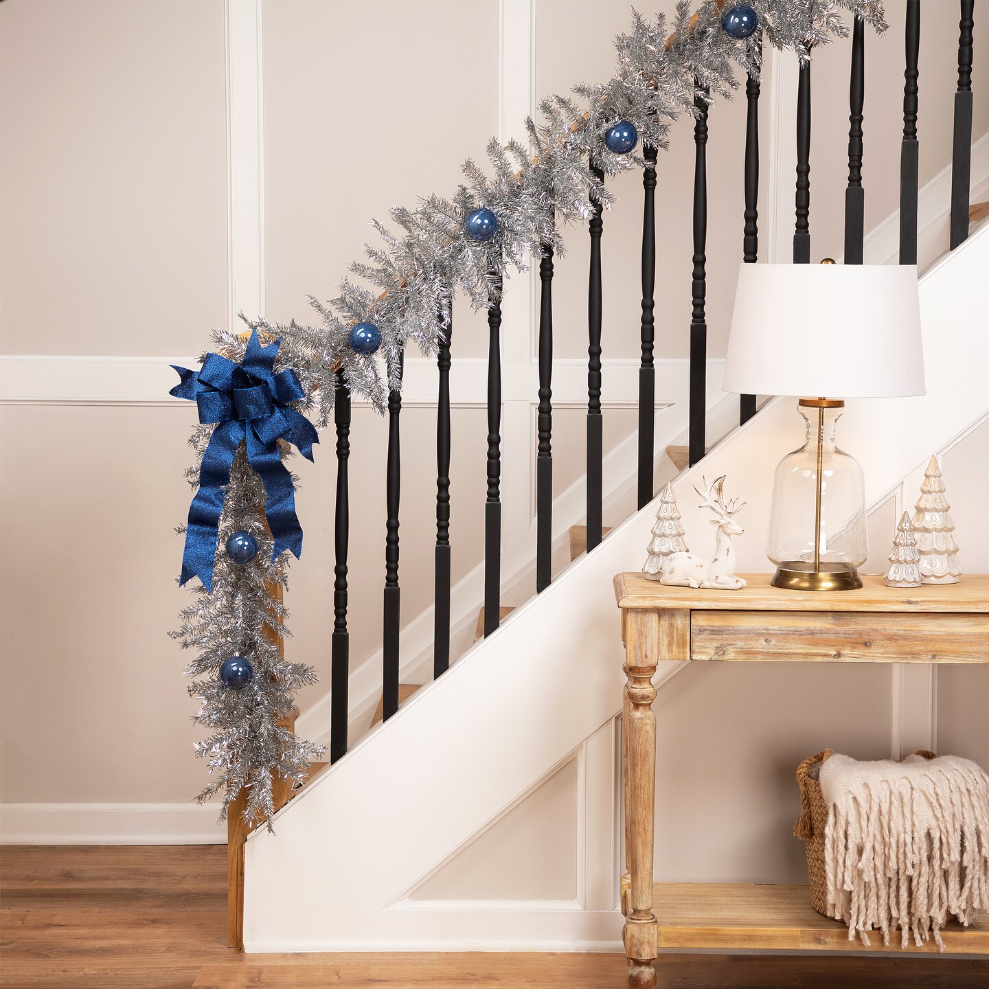 Northlight Metallic Tinsel Artificial Christmas Garland - 9&#x27; x 12&#x22; - Silver - Unlit